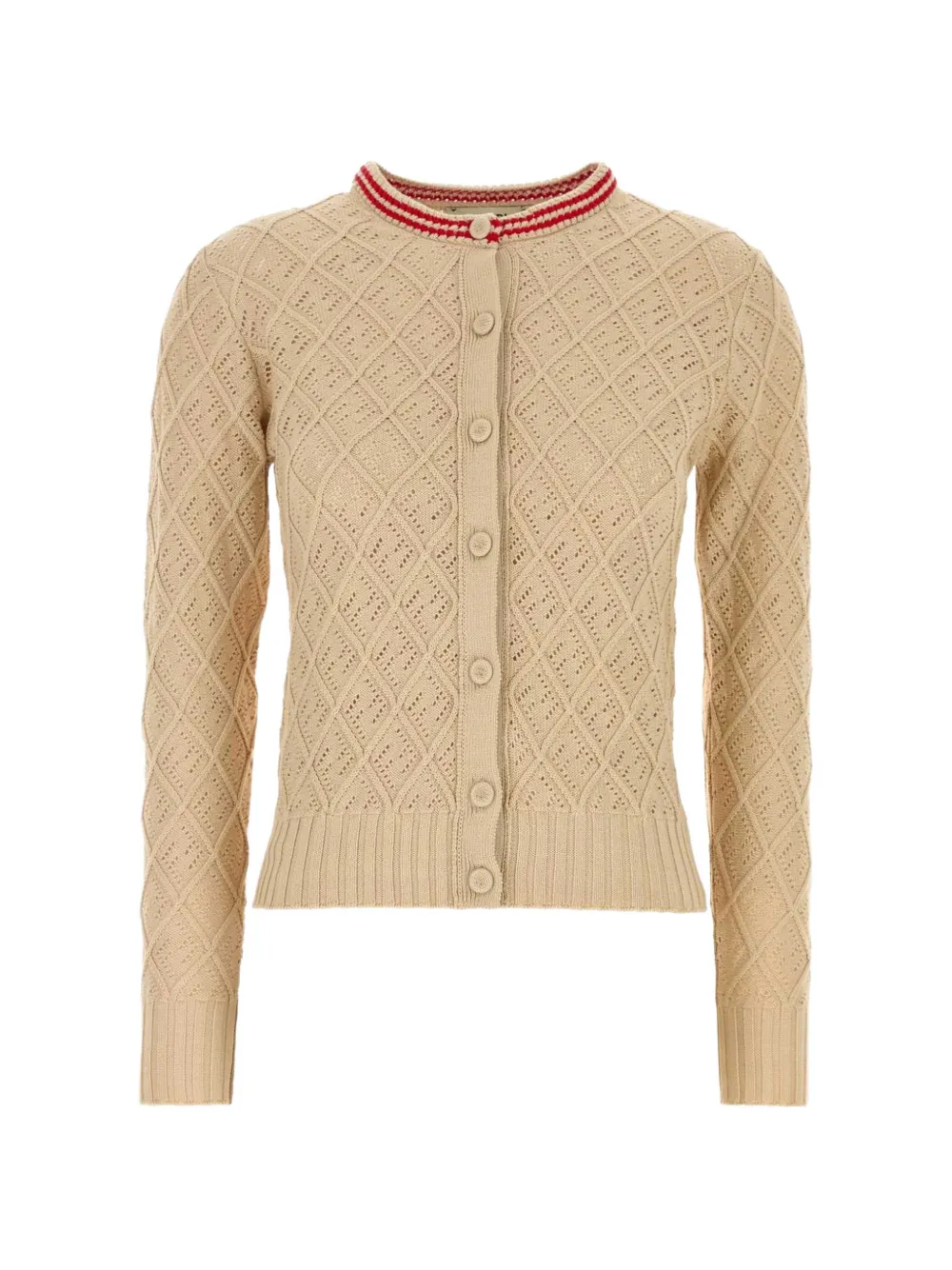 FENDI FF-motif open-knit cardigan - Neutrals