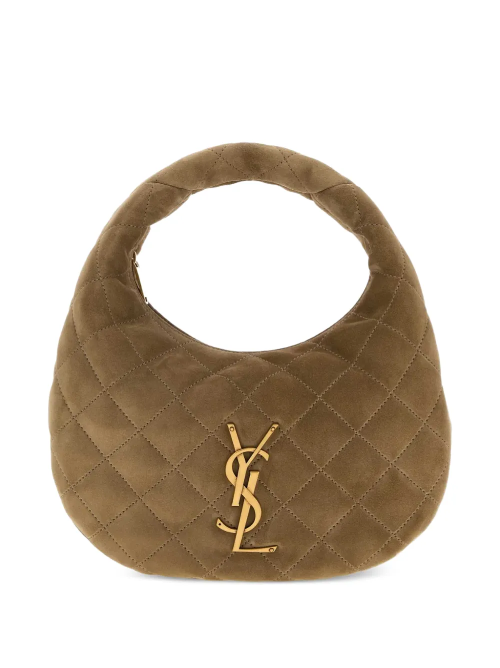 Saint Laurent Icarino baby quilted suede tote bag - Brown