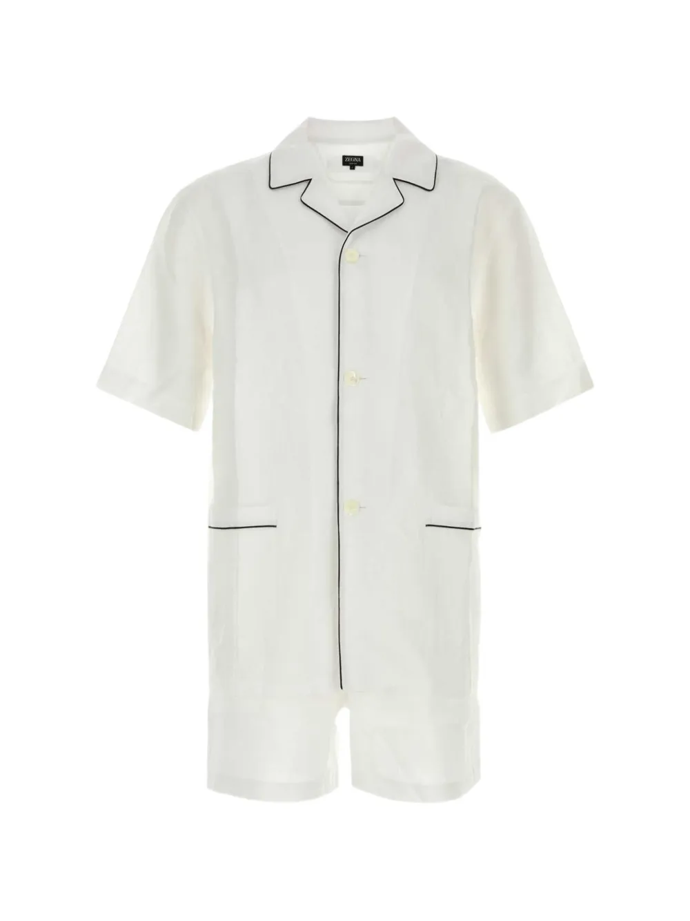Zegna piping-detail linen pyjamas - Weiß