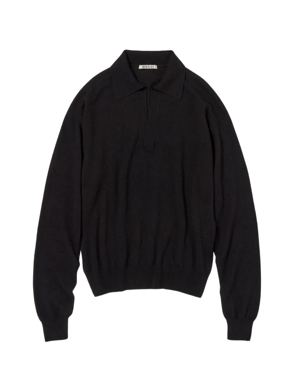 Auralee V-neck polo top - Nero