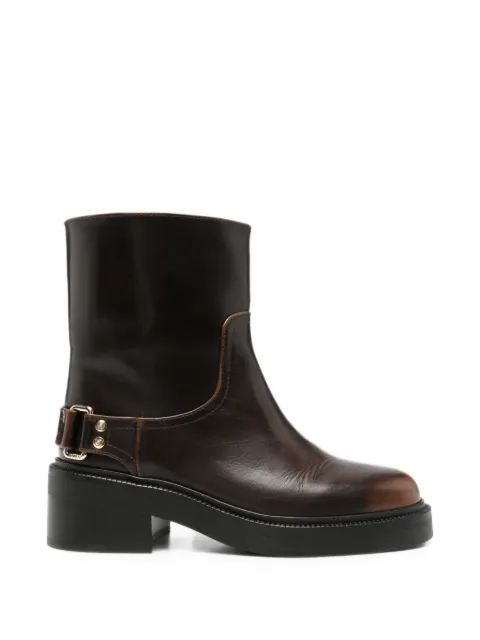 Maje buckled leather ankle boots