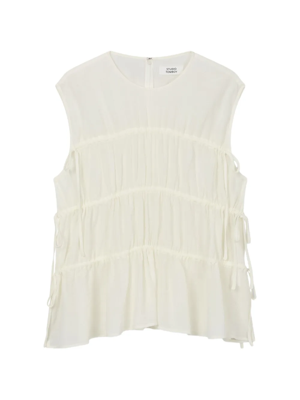 TOMBOY shirred blouse - Bianco
