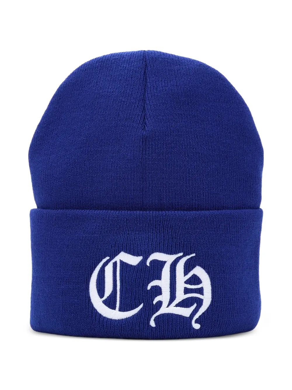 Chrome Hearts embroidered logo-patch beanie - Blu
