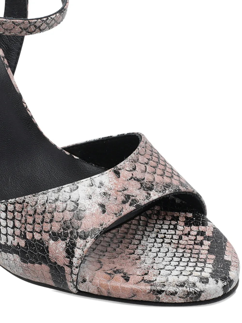 ANGEL ALARCON Sandalen met slangenleer-effect en gespsluiting Roze