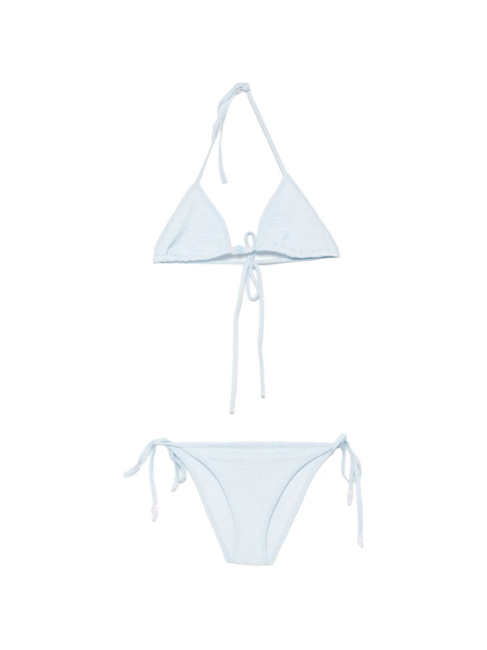 Hunza G Gina beaded crinkle-effect bikini - Blau