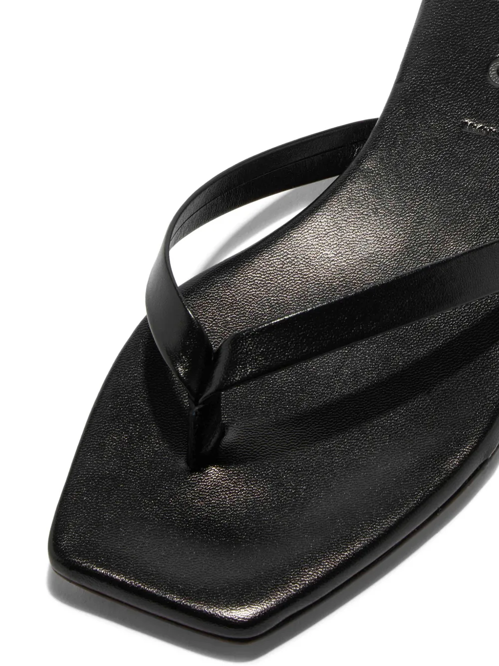 Aeyde Renee leather flat sandals Zwart