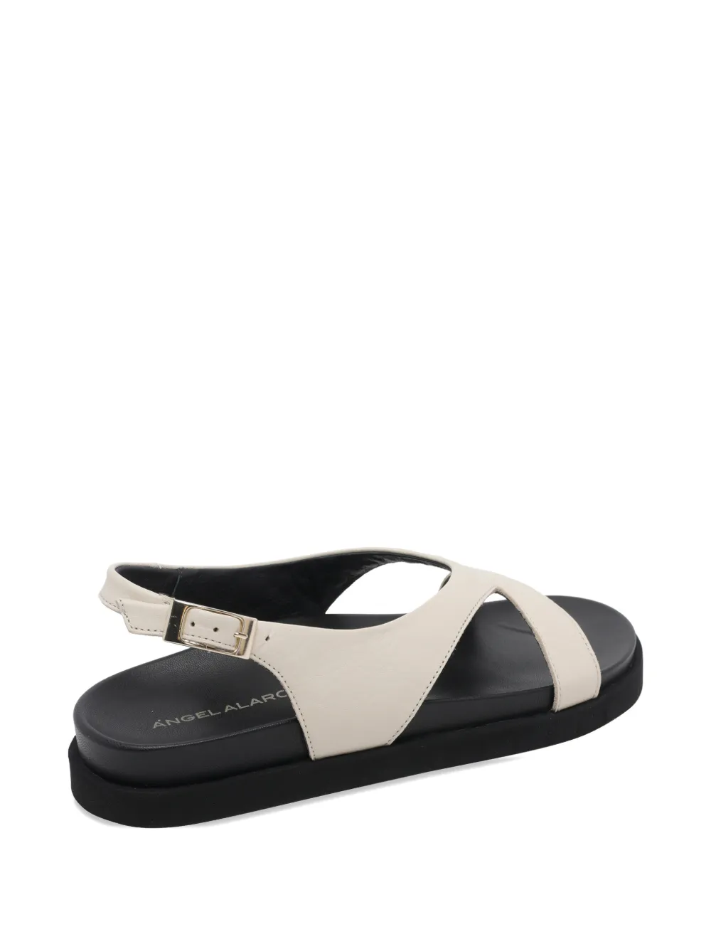 ANGEL ALARCON Platte leren sandalen Beige