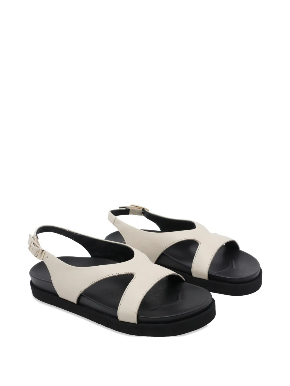 ANGEL ALARCON Platte leren sandalen Beige
