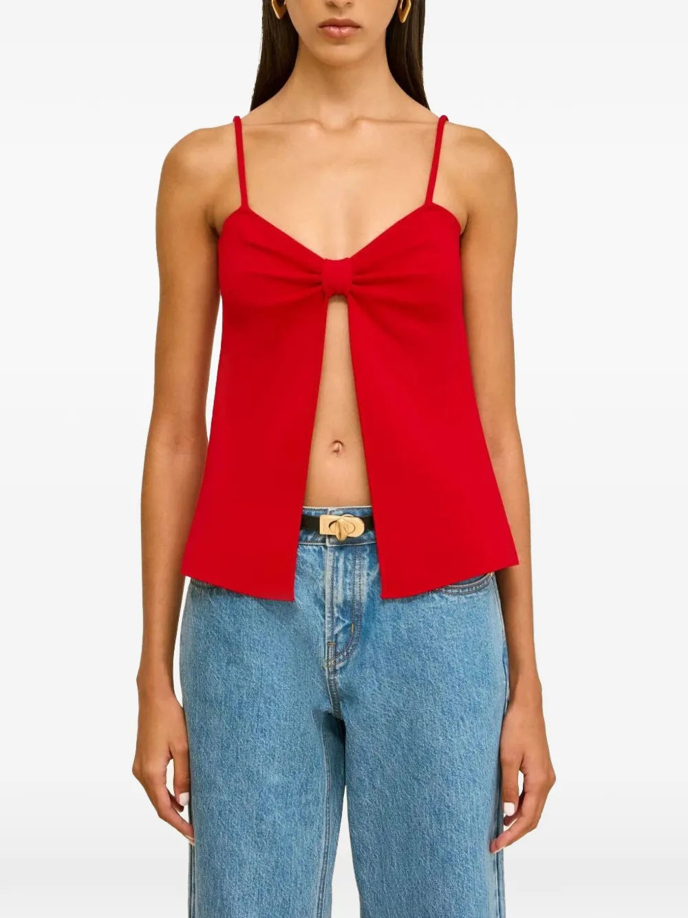 Cult Gaia Lennon bow-detail top - Rosso