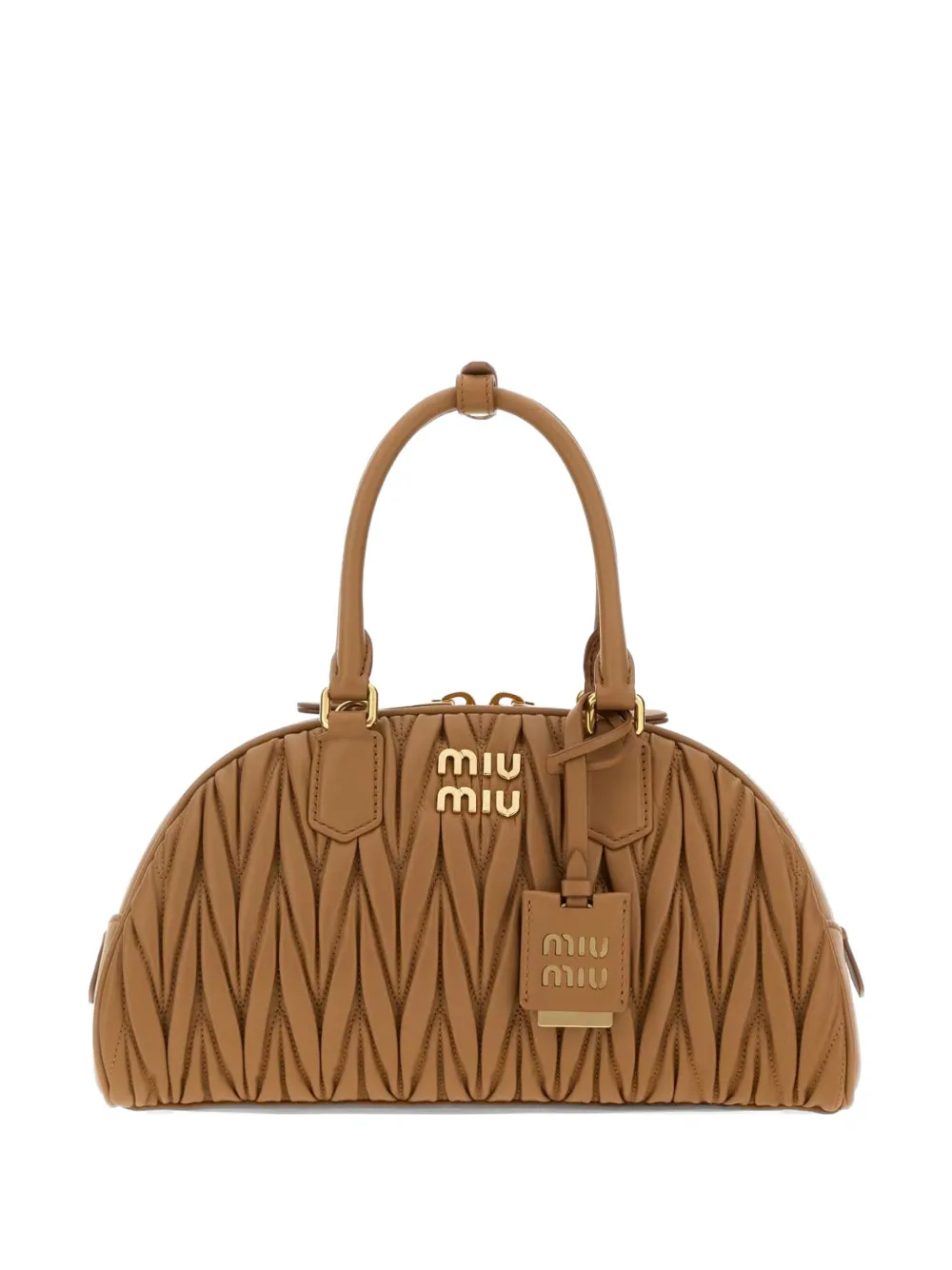 Miu Miu Arcadie leather tote bag - Marrone