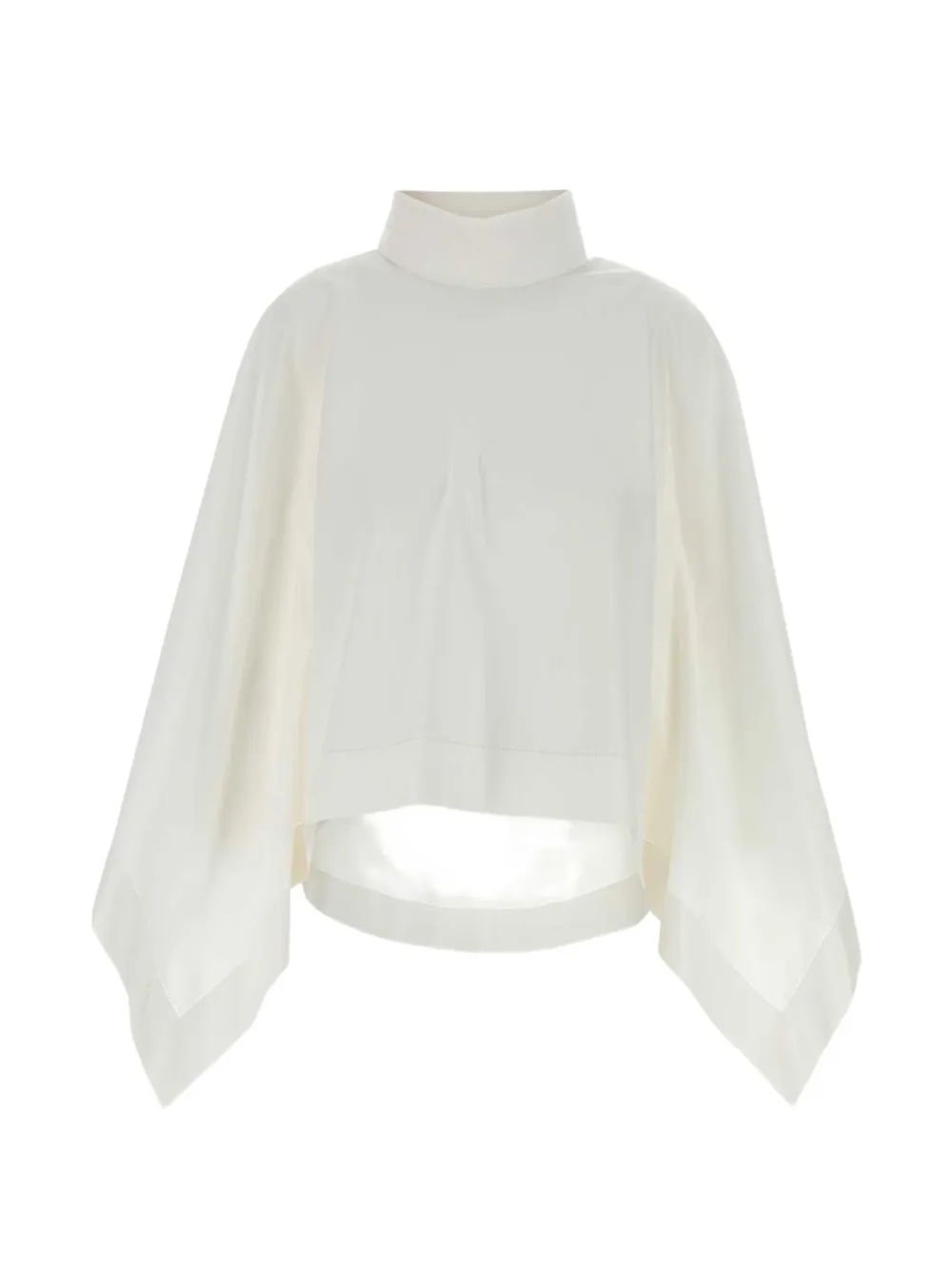 Carven high-neck cotton cape - Bianco