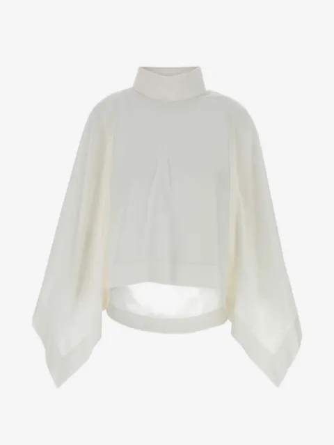 Carven high-neck cotton cape