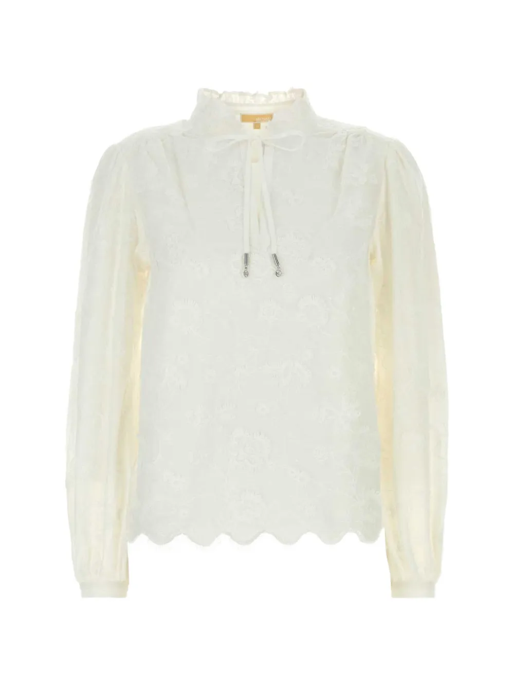 Michael Michael Kors floral-embroidered scalloped-hem blouse - Toni neutri