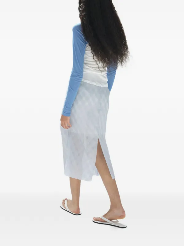 Auralee Silk Midi Skirt | Blue | FARFETCH HK
