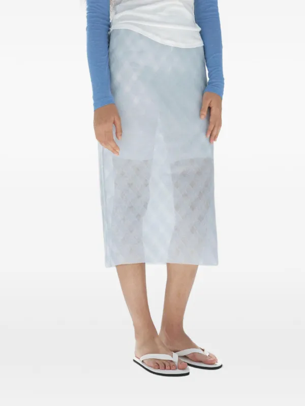 Auralee Silk Midi Skirt | Blue | FARFETCH HK