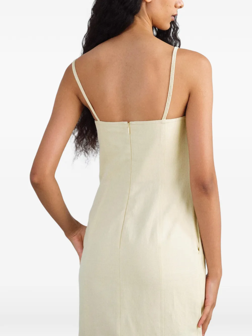 Auralee Geweven jurk Beige