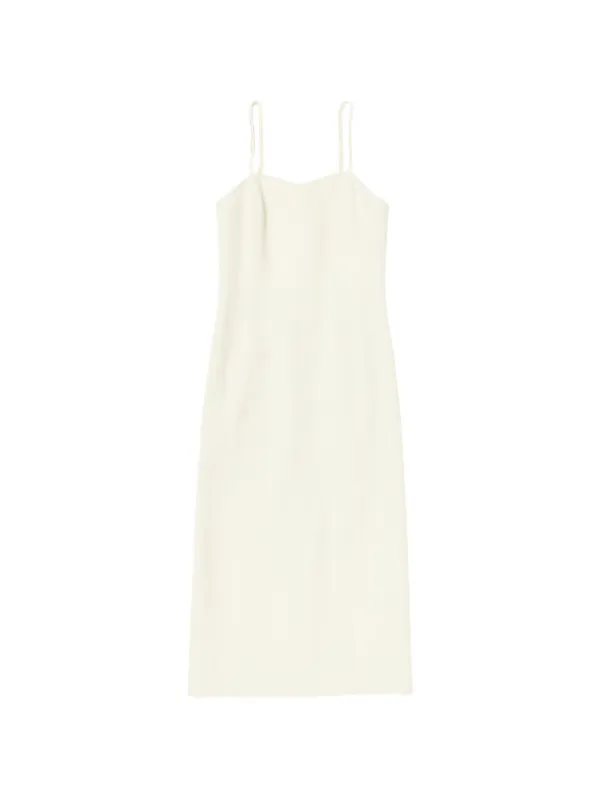 Auralee Woven Midi Dress in Neutrals