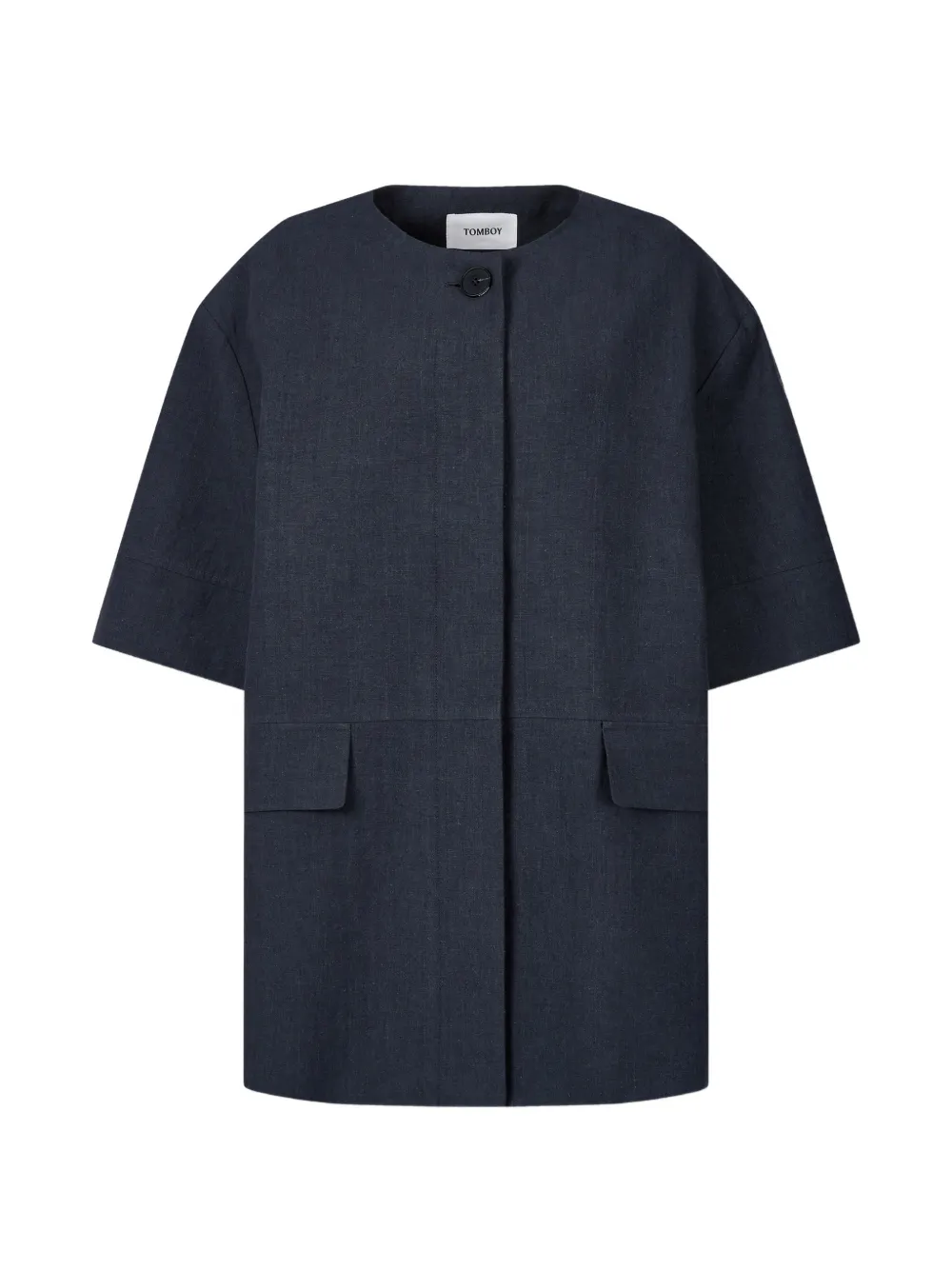 TOMBOY short-sleeved box-pleat jacket - Blu