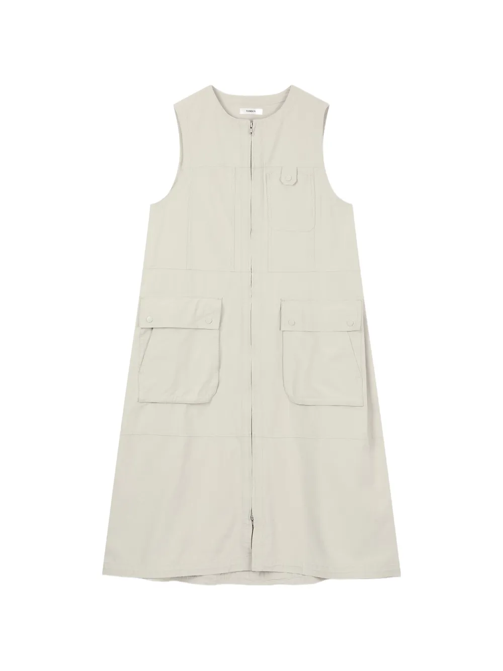 TOMBOY cargo-pocket zip-up dress - Toni neutri