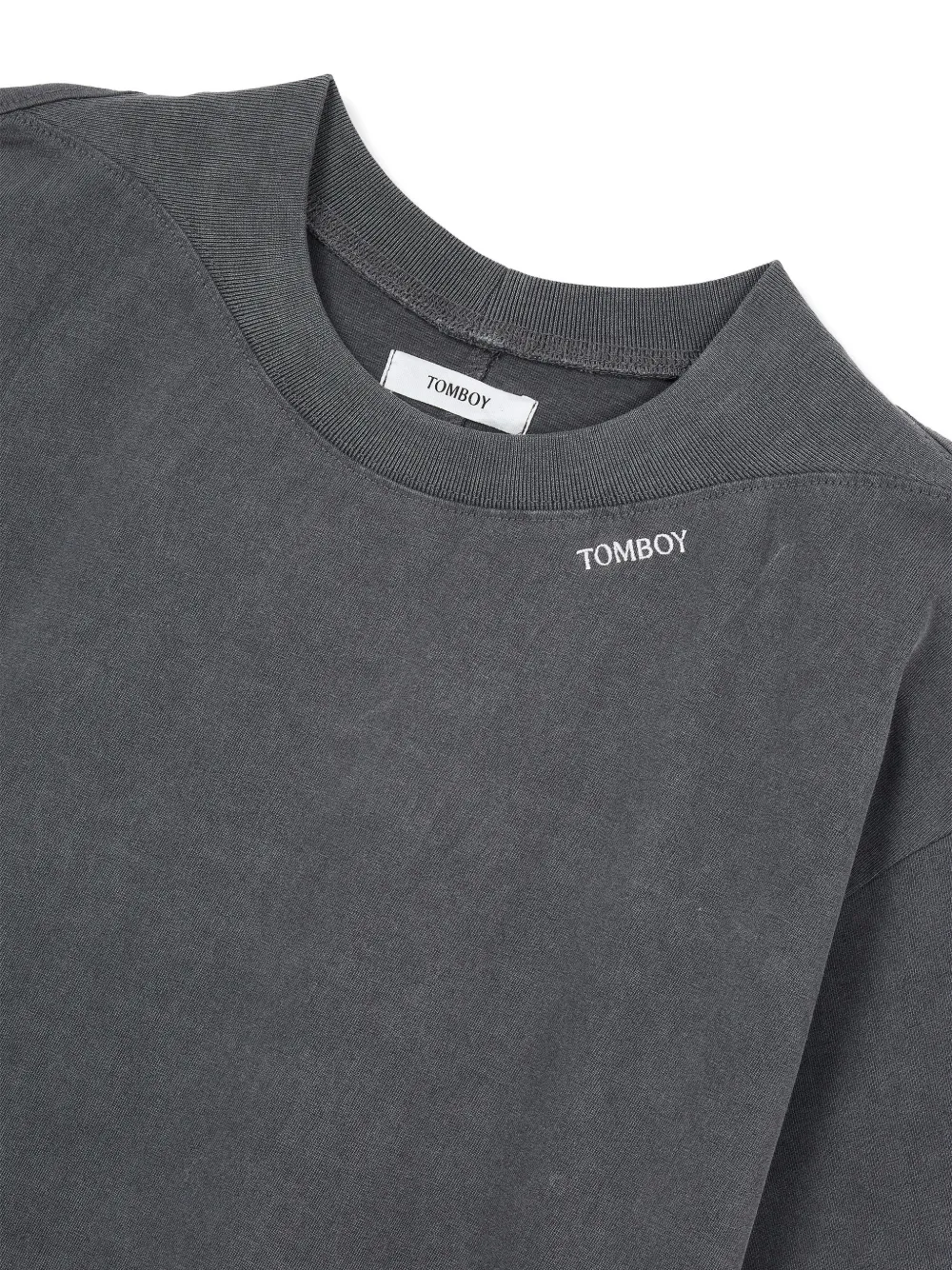 TOMBOY T-shirt met verwassen afwerking Grijs