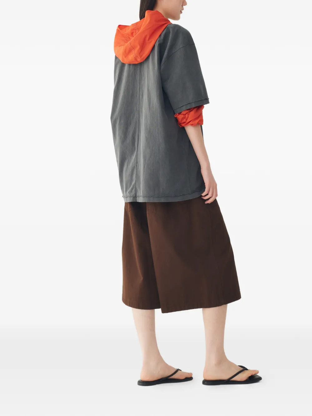 TOMBOY T-shirt met verwassen afwerking Grijs