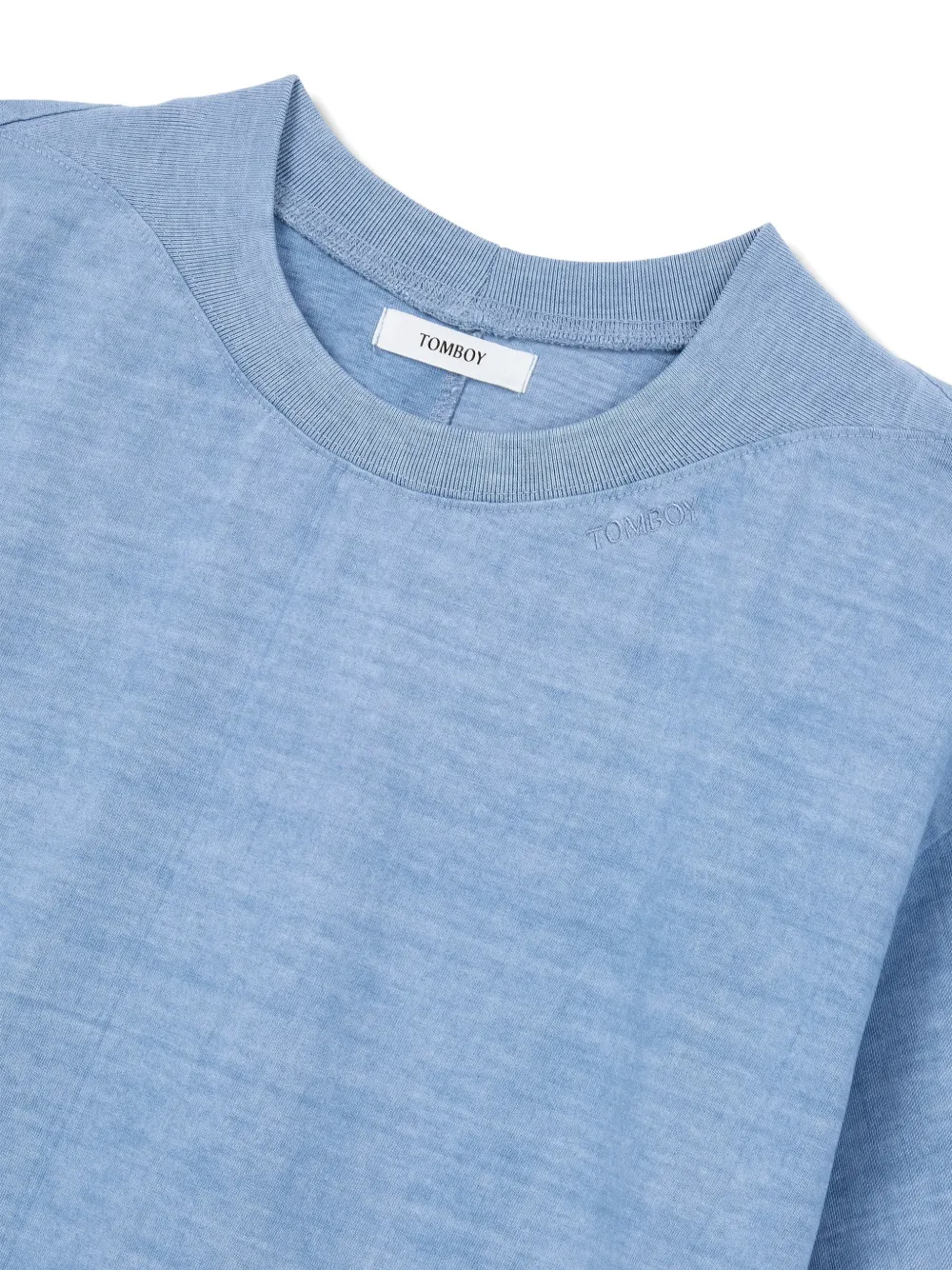 TOMBOY T-shirt met verwassen afwerking Blauw