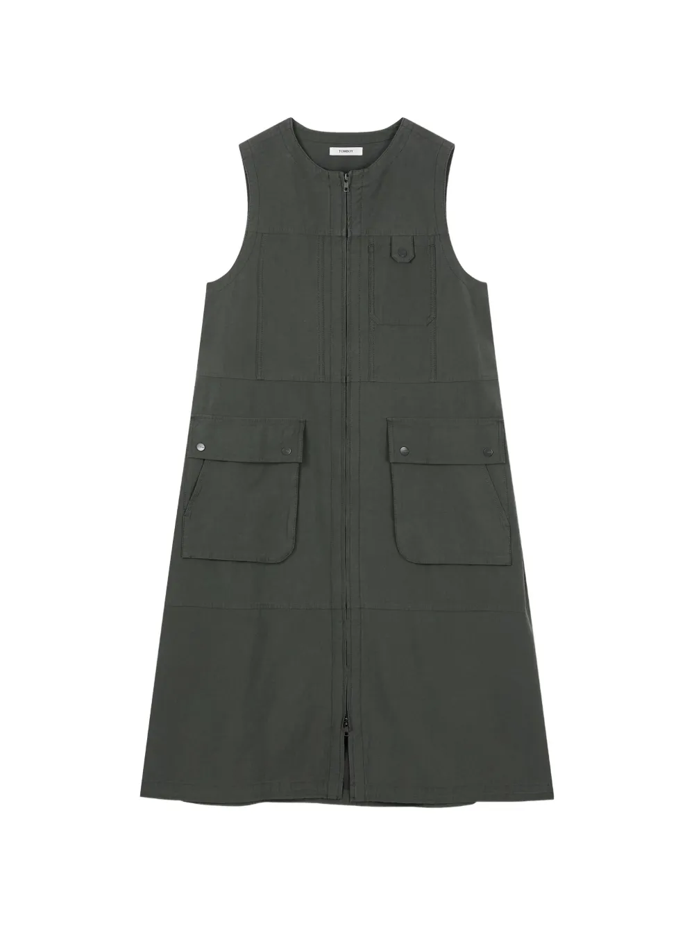 TOMBOY cargo-pocket sleeveless dress - Verde