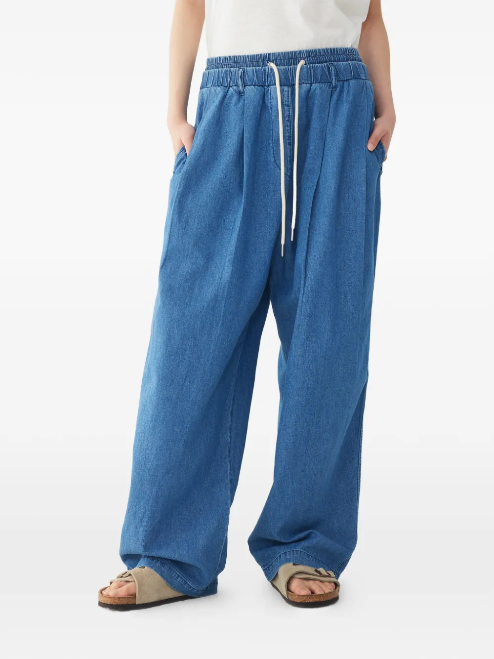 TOMBOY Jeans met trekkoordtaille Blauw