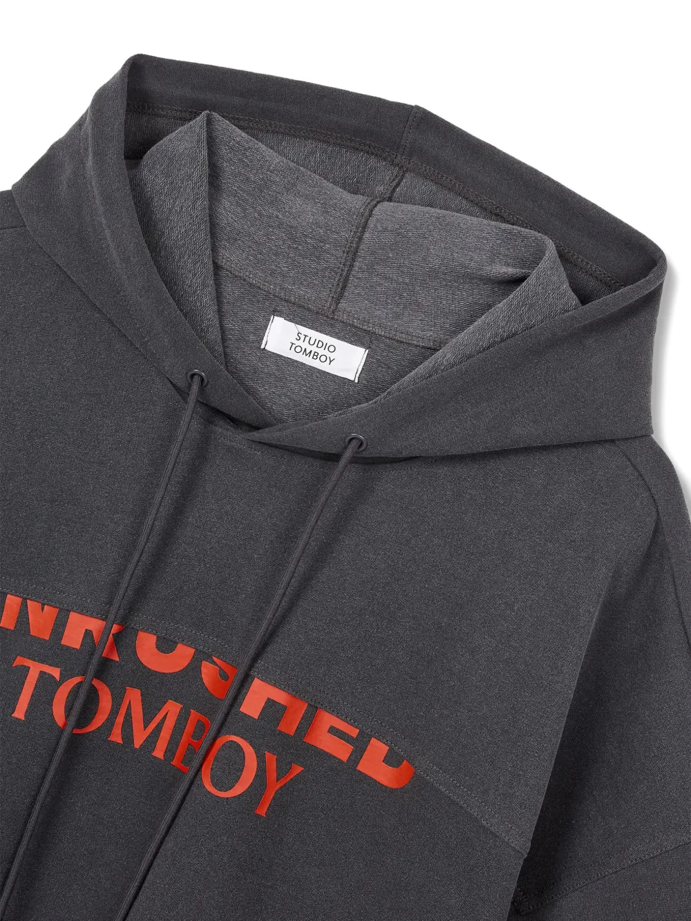 TOMBOY Hoodie met korte mouwen en logoprint Zwart