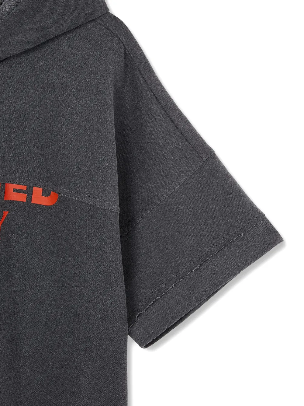 TOMBOY Hoodie met korte mouwen en logoprint Zwart