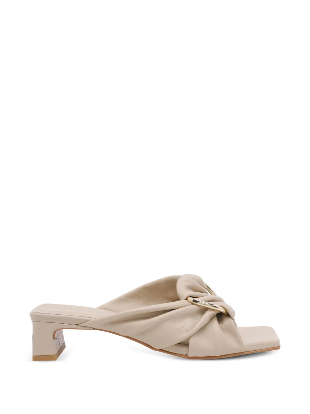 square-toe ring-detail sandals