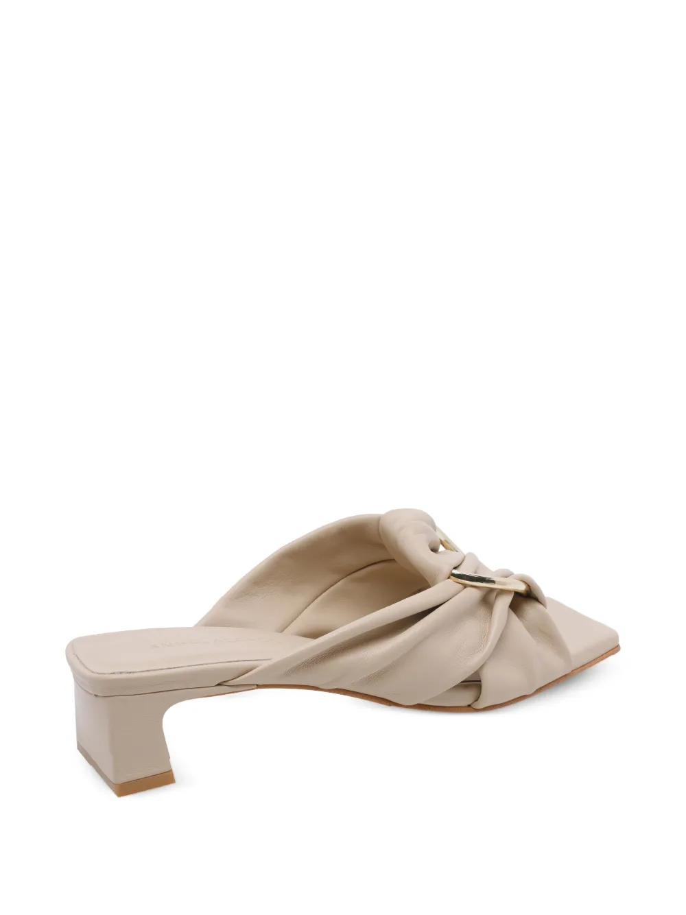 ANGEL ALARCON square-toe ring-detail sandals Beige
