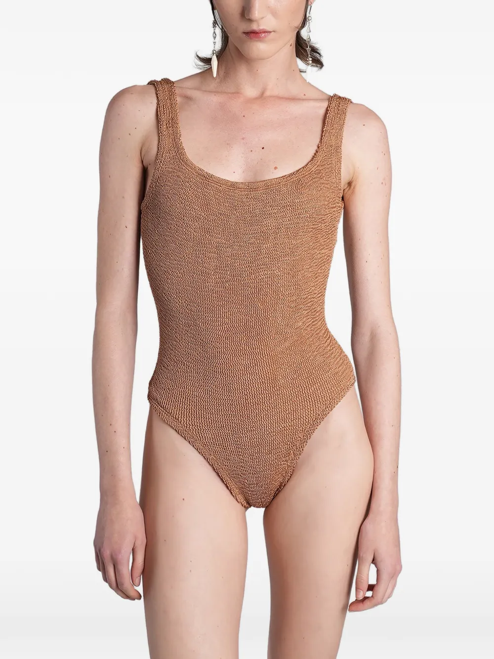 Hunza G crinkle-effect swimsuit - Toni neutri