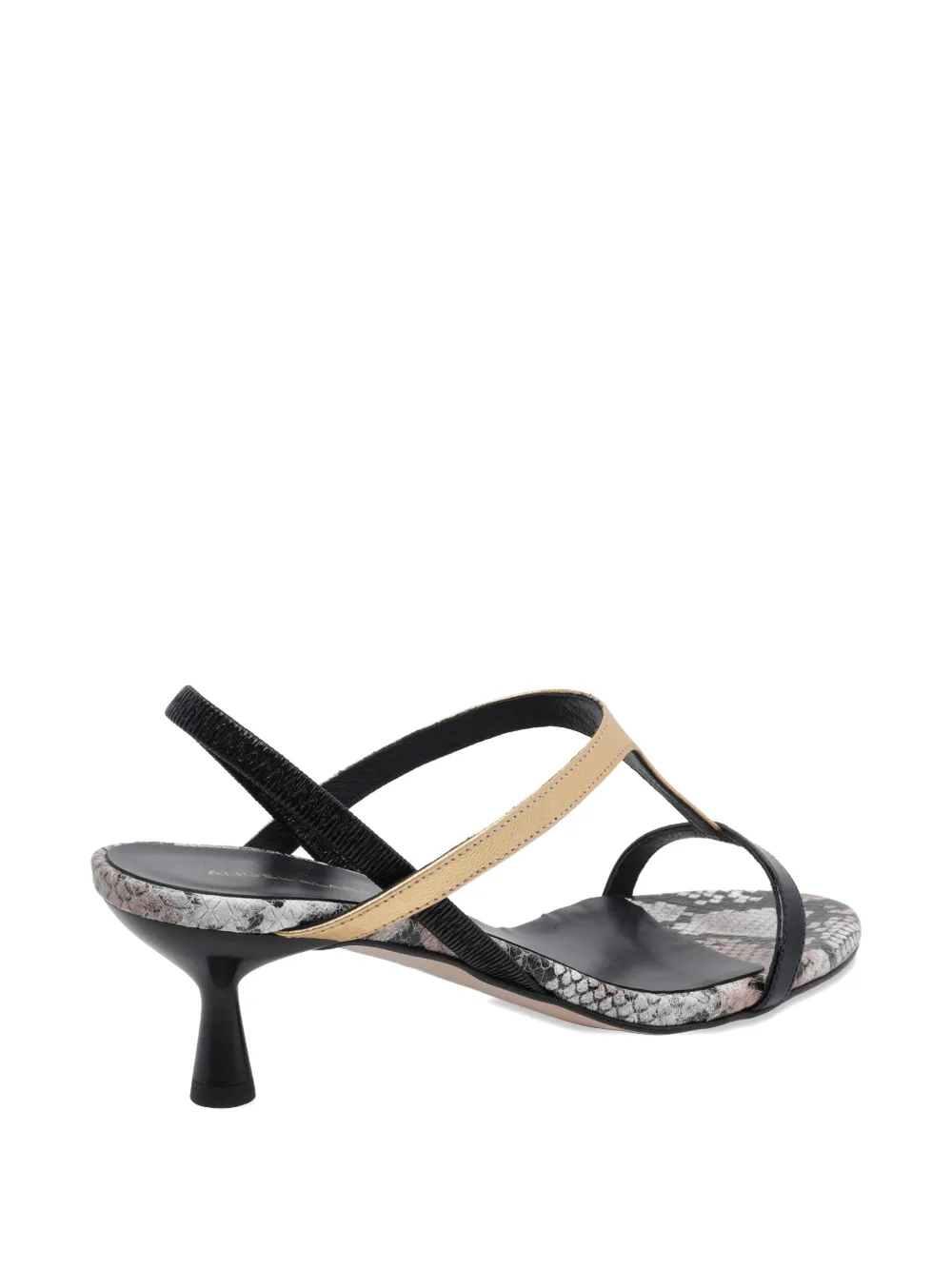 ANGEL ALARCON Slingback sandalen met slangenleer-effect Zwart