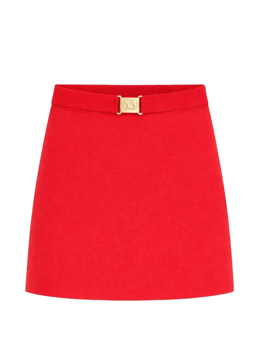 Cult Gaia Amoret logo-buckle skirt - Rosso