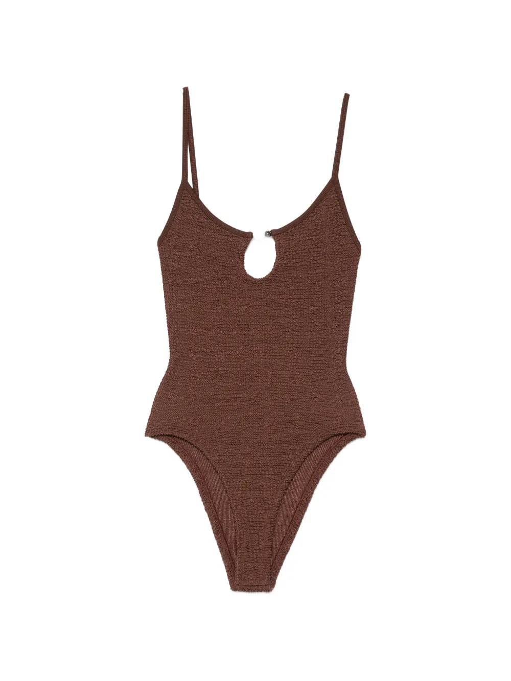 Hunza G Mia bead-embellished swimsuit - Brown