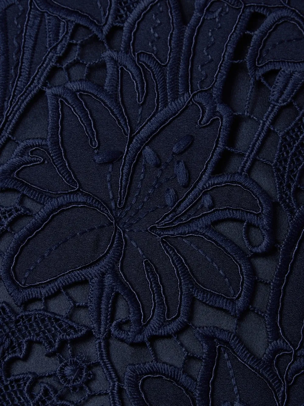 Shanghai Tang top met bloemenkant Blauw