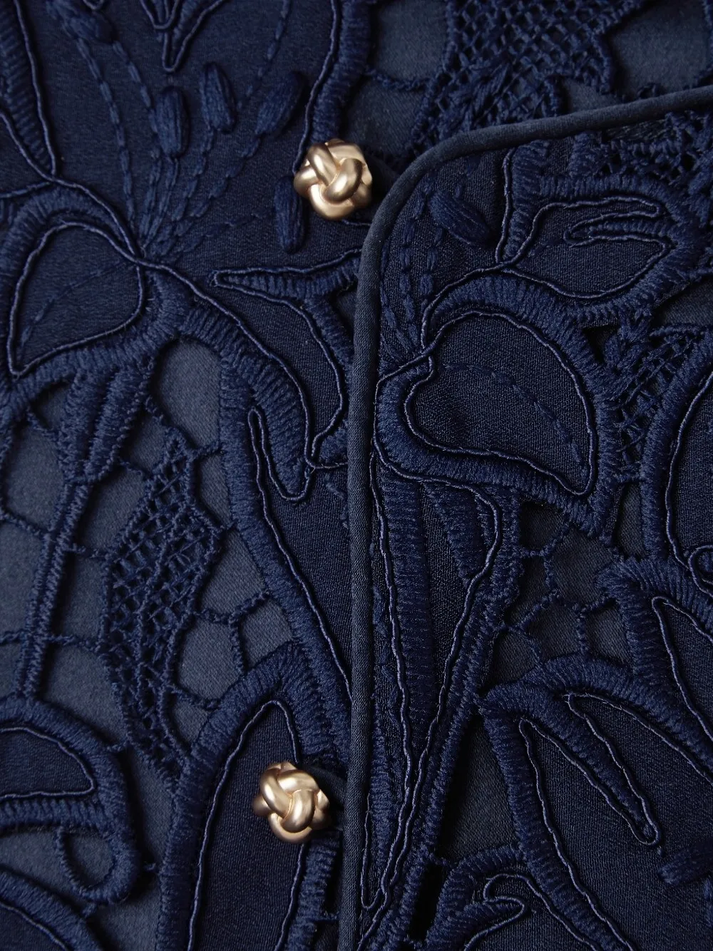 Shanghai Tang top met bloemenkant Blauw
