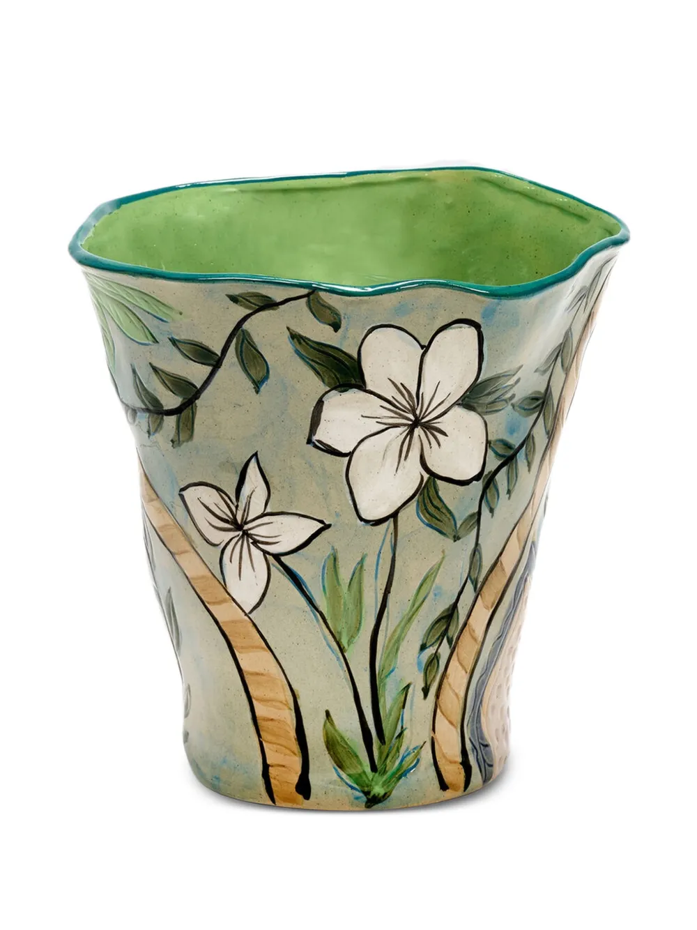 Serax x Nadine Dewart Terres de Rêves handbemalte Vase - Grün