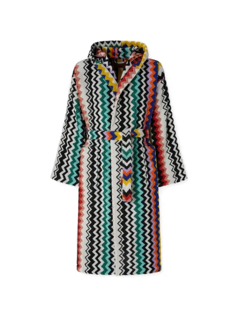 Missoni Home bata de baño con capucha y motivo zigzag