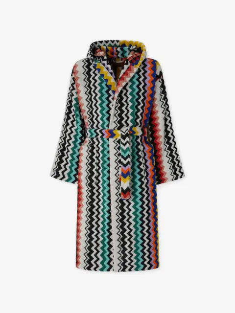 Missoni Home bata de baño con capucha y motivo zigzag
