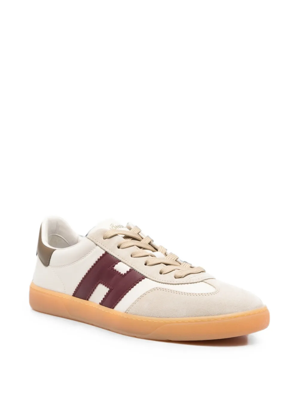 Hogan Cool logo-patch lace-up sneakers Beige
