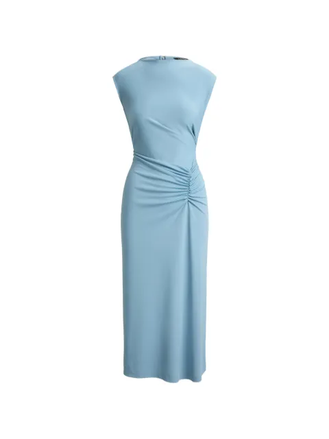 Lauren Ralph Lauren vestido con cuello barco y detalle fruncido