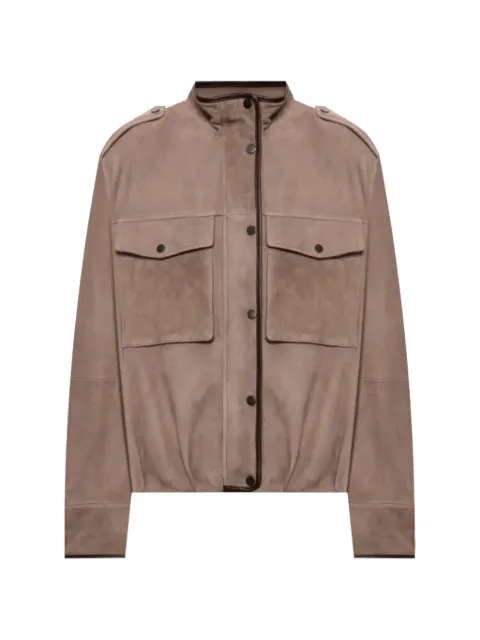 Brunello Cucinelli epaulette-detail suede jacket