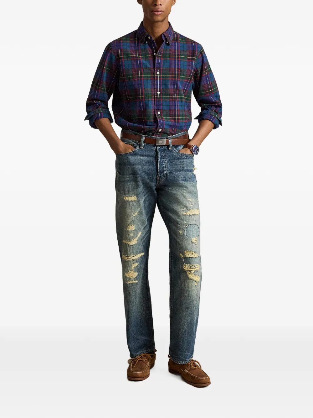 Polo Ralph Lauren Overhemd met tartan-ruit en knopen Groen