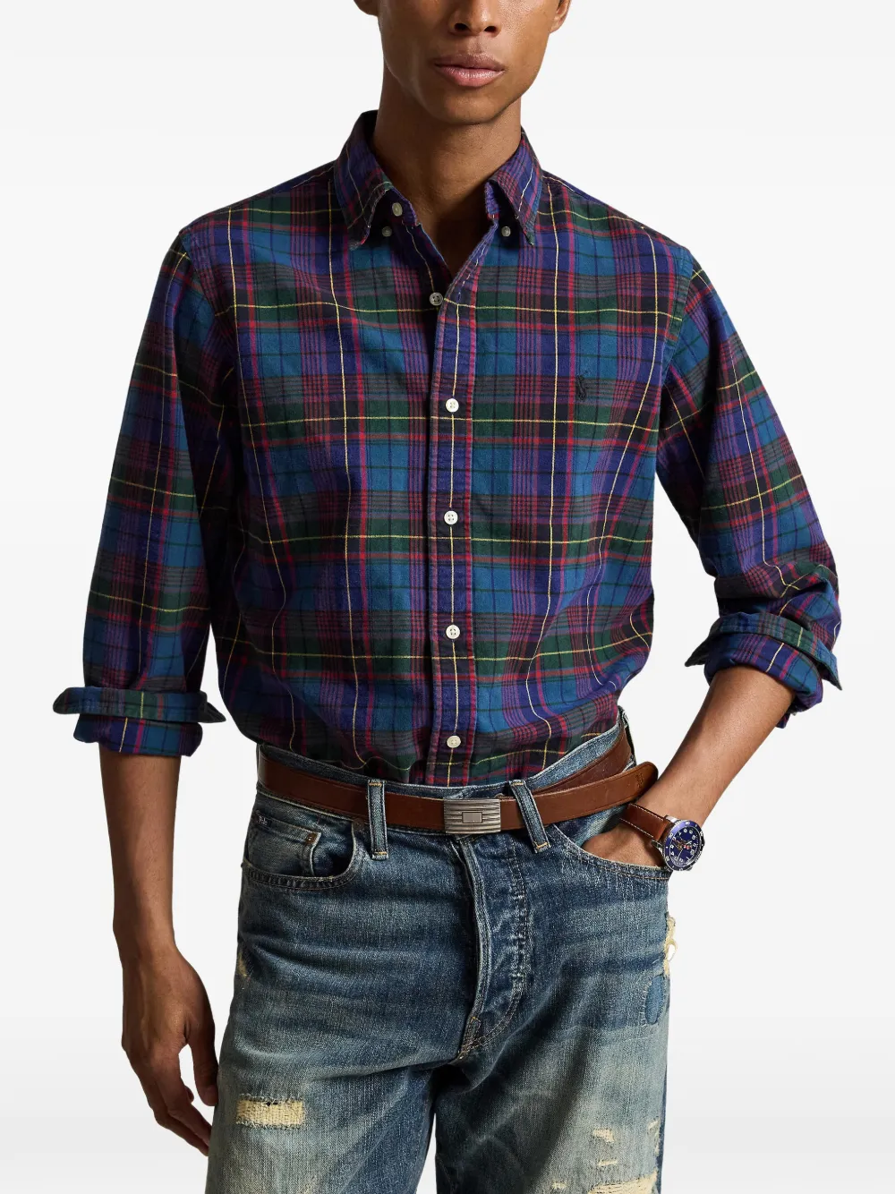 Polo Ralph Lauren Overhemd met tartan-ruit en knopen Groen