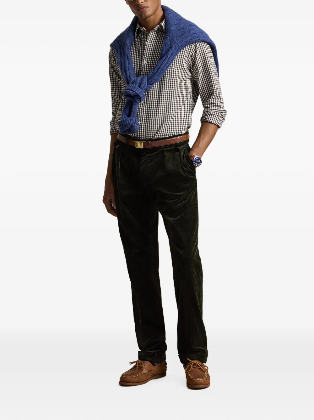 Polo Ralph Lauren Custom-fit geruit Oxford overhemd Groen