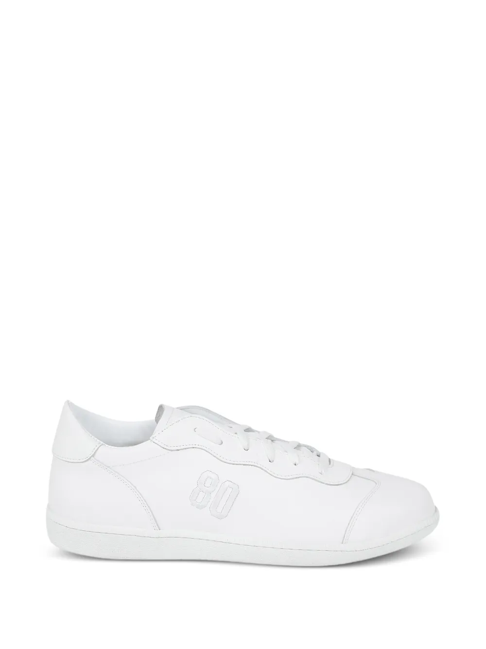 BE980 Harvard 5 logo-embroidered leather low-top sneakers - Bianco