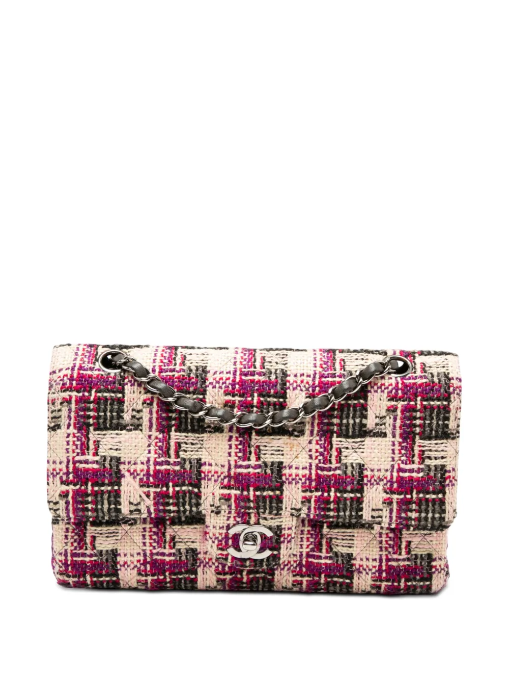 CHANEL Pre-Owned Borsa a spalla Classic Double Flap media in tweed 2004-2005 - Rosa