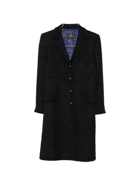 ETRO tweed notched-lapels coat